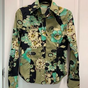 Etro Milano Floral Button Down Shirt US 4